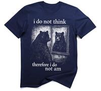 Io Non Penso Quindi Non Sono Orso Gotico Retro Maglietta (XL, Blu Navy)