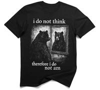 Io Non Penso Quindi Non Sono Orso Gotico Retro Maglietta (XL, Nero)