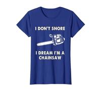 Io Non Russo, Sogno di Essere Una Motosega. Maglietta, Donna, Blu Reale, L