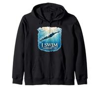 Io Nuoto Pertanto Sono Nuotatore Filosofia Subacquea Felpa con Cappuccio