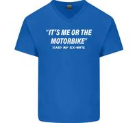 Io O La Moto Ha Detto La Mia Ex-Moglie Maglietta In Cotone A V-Collo Per Uomo