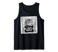 Io odio persone divertente Gatto Mugshot Art Canotta