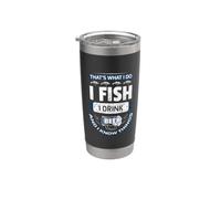 Io Pesco, Bevo Birra e So Cose Divertenti Pescando Vintage Bicchiere termico in acciaio inox doppia parete