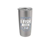 Io Pesco, Bevo Birra e So Cose Divertenti Pescando Vintage Bicchiere termico in acciaio inox doppia parete
