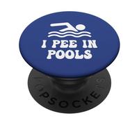 Io pipì in piscine Divertente Nuoto Onde Tempo Piscina Barzellette Sarcastico PopSockets PopGrip Adesivo