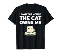 Io possiedo la casa Il Gatto Mi possiede Divertente Gioco di Parole Maglietta
