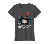 io Pratico la stregatteria, Strega gattara, Gatti Maglietta, Donna, Grigio Scuro, L