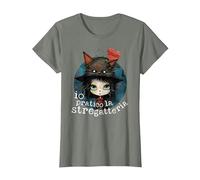 io Pratico la stregatteria, Strega gattara, Gatti Maglietta, Donna, Verde Militare mélange, 3XL