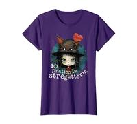 io Pratico la stregatteria, Strega gattara, Gatti Maglietta, Donna, Viola, M