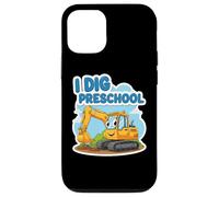 Io scavare asilo escavatore cartone animato torna a scuola ragazzi Custodia per iPhone 12/12 Pro