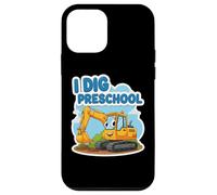 Io scavare asilo escavatore cartone animato torna a scuola ragazzi Custodia per iPhone 12 mini