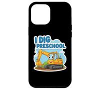 Io scavare asilo escavatore cartone animato torna a scuola ragazzi Custodia per iPhone 12 Pro Max