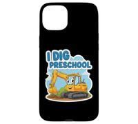 Io scavare asilo escavatore cartone animato torna a scuola ragazzi Custodia per iPhone 15 Plus