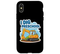 Io scavare asilo escavatore cartone animato torna a scuola ragazzi Custodia per iPhone X/XS