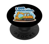 Io scavare asilo escavatore cartone animato torna a scuola ragazzi PopSockets PopGrip Adesivo