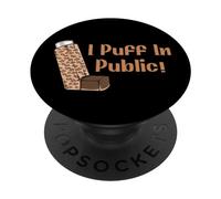 Io soffio in pubblico asma consapevolezza leopardo PopSockets PopGrip Adesivo