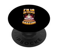 Io sono 10 e Axolotly Amazing Funny Axolotl 10 ° compleanno bambini PopSockets PopGrip Adesivo