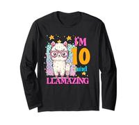 Io sono 10 e Llamazing Compleanno per gli amanti dei lama Maglia a Manica