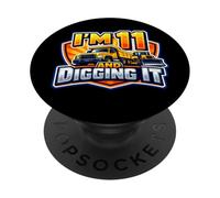 Io sono 11 E Digging It Boys 11 ° compleanno camion da costruzione PopSockets PopGrip Adesivo