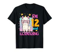 Io sono 12 e Llamazing Compleanno per gli amanti dei lama Maglietta