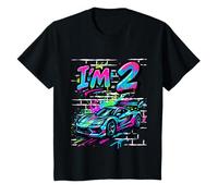 Io sono 2 anni Graffiti Race Car 2 ° compleanno bambino Maglietta