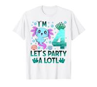 Io Sono 4 Bday Axolotl Partito Carino 4 ° Compleanno Ragazzo Axolotl Bambini Maglietta