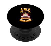 Io sono 4 e Axolotly Amazing Funny Axolotl 4 ° compleanno bambini PopSockets PopGrip Adesivo