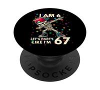 Io sono 6 Anni 6 ° compleanno 67 Festa come sono 6 7 Ragazzo Bambini PopSockets PopGrip Adesivo
