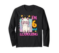 Io sono 6 e Llamazing Compleanno per gli amanti dei lama 6 ° anni Maglia a Manica