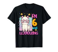 Io sono 6 e Llamazing Compleanno per gli amanti dei lama 6 ° anni Maglietta