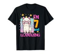 Io sono 7 e Llamazing Compleanno per gli amanti dei lama 7 ° anni Maglietta