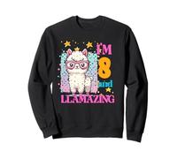 Io sono 8 e Llamazing Compleanno per gli amanti dei lama 8 anni Felpa