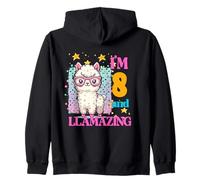 Io sono 8 e Llamazing Compleanno per gli amanti dei lama 8 anni Felpa con Cappuccio
