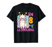 Io sono 8 e Llamazing Compleanno per gli amanti dei lama 8 anni Maglietta