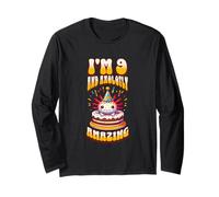 Io sono 9 e Axolotly Amazing Funny Axolotl 9 ° compleanno bambini Maglia a Manica