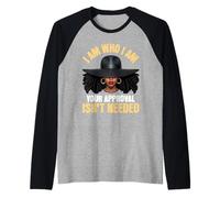 Io Sono Chi Sono Regina Nera Afro Americano Afro Ragazze Donne Maglia con Maniche Raglan
