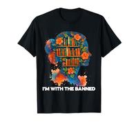 Io Sono con i Libri vietati Silhouette Arte Floreale Maglietta