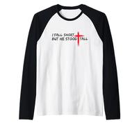 Io Sono Corto ma Lui Era Alto Cristiano Gesù Bibbia Fede Maglia con Maniche Raglan
