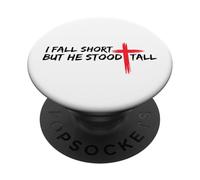Io sono corto ma lui era alto Cristiano Gesù Bibbia Fede PopSockets PopGrip Adesivo