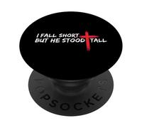 Io sono corto ma lui era alto Cristiano Gesù Bibbia Fede PopSockets PopGrip Adesivo
