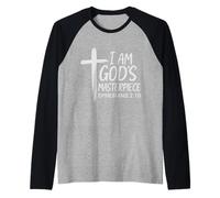 Io Sono Il Capolavoro di Dio Christian Efesini 2:20 Maglia con Maniche Raglan