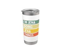 Io sono Jena Doing Jena Things Divertente Citazione Personalizzata Bicchiere termico in acciaio inox doppia parete