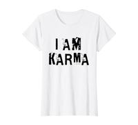 Io Sono Karma Maglietta con Stampa Grafica Economica, Donna, Bianco, L