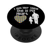 Io sono la sua voce Lei è il mio cuore Autismo PopSockets PopGrip Adesivo
