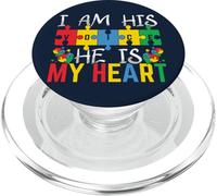 Io sono la sua voce Lui è il mio cuore Puzzle Consapevolezza dell'autismo PopSockets PopGrip per MagSafe