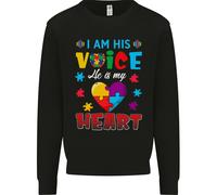 Io Sono La Sua Voce Lui Il Mio Cuore Autismo Autistico Uomo Felpa Maglione