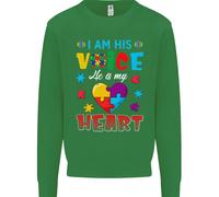 Io Sono La Sua Voce Lui Il Mio Cuore Autismo Autistico Uomo Felpa Maglione