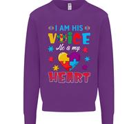 Io Sono La Sua Voce Lui Il Mio Cuore Autismo Autistico Uomo Felpa Maglione