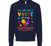 Io Sono La Sua Voce Lui Il Mio Cuore Autismo Autistico Uomo Felpa Maglione