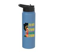 Io sono la tempesta - Black History Month - Messy Bun Girl Stainless Steel Insulated Water Bottle